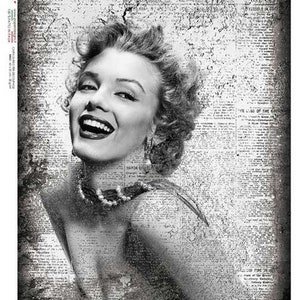 Diseños de papel Marilyn Monroe, papel para decoupage A3, reina del decoupage, icónico, póster
