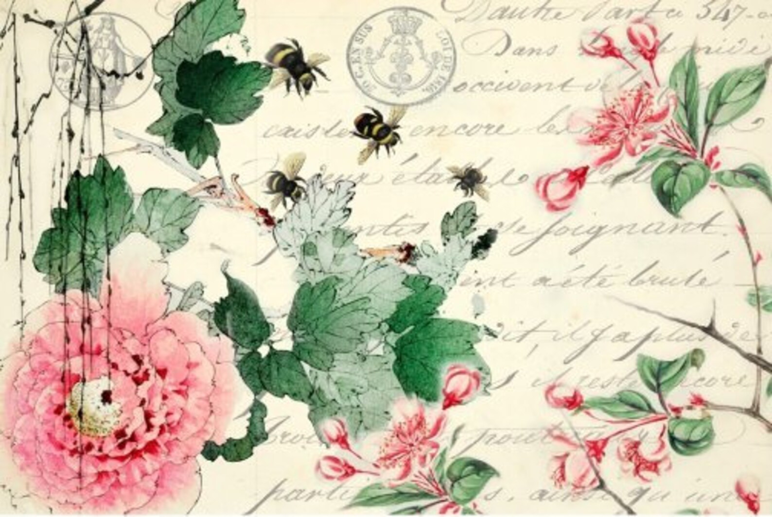 Roycycled Decoupage Cherry Blossom Paper Decoupage Tissue Etsy