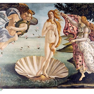 Motifs en papier Botticelli Naissance de Vénus, reine de découpage, papier de riz A3, art de la Renaissance, décoration vintage