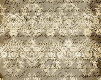 Decoupage Queen Stained Lace A3 (16.5 x 11.7) Decoupage Paper, Furniture upcycle, Rice Paper, Floral design, Vintage decor, Grungy