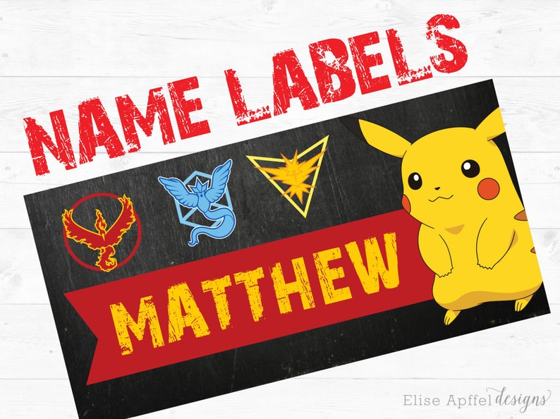 Pokemon name labels. 10 pokemon name labels 2x4 inch name Etsy