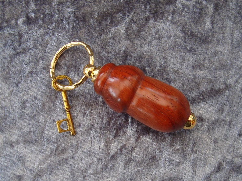 *Hold key to your heart PADAUK WOOD KEYRING*10ct gold plated keyring*Woodturning*Gift for wood lover birthday anniversary 5th is wood