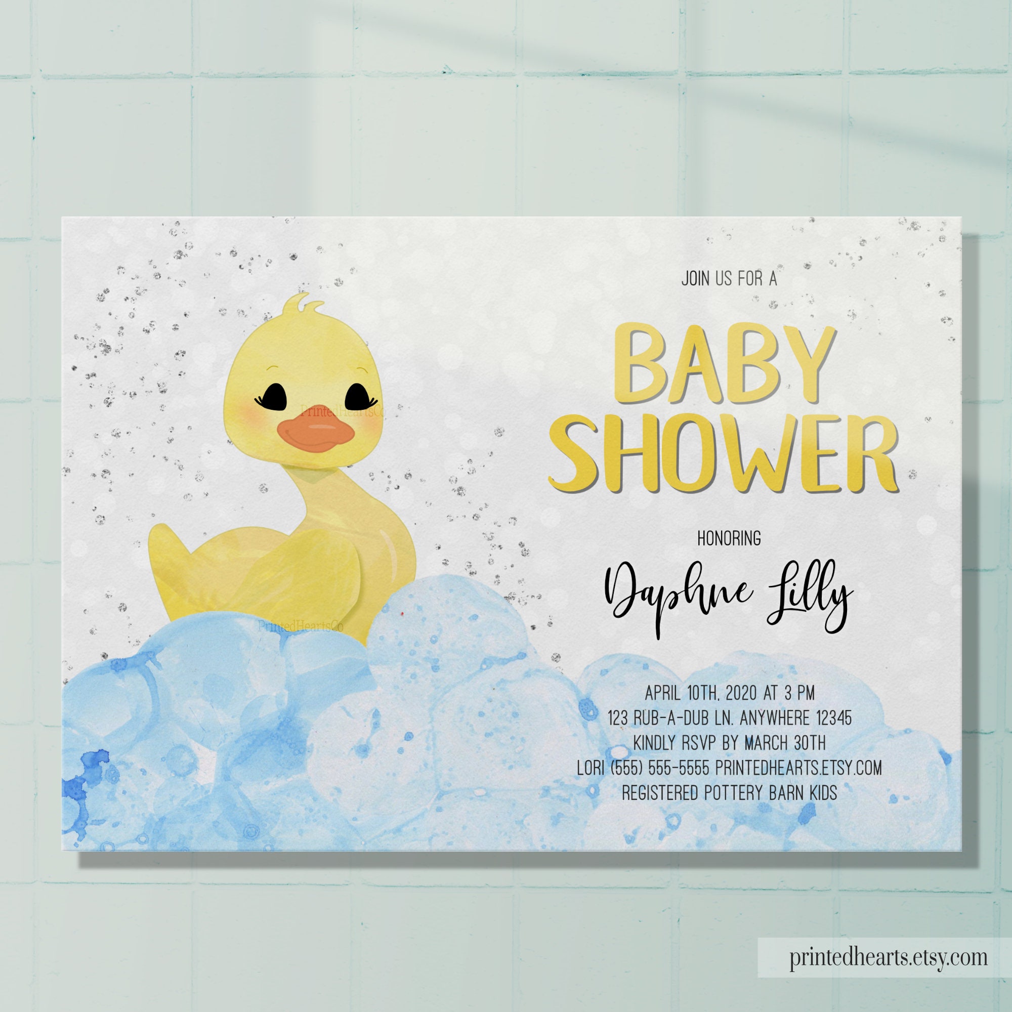 Rubber Duck Baby Shower Invitations