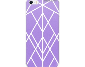 Purple Geometrical iPhone Case 5/5s/Se, 6/6s, 6/6s Plus, 7/7 Plus, 8, X,Purple and White iPhone Case, Printed Hearts Phone Case