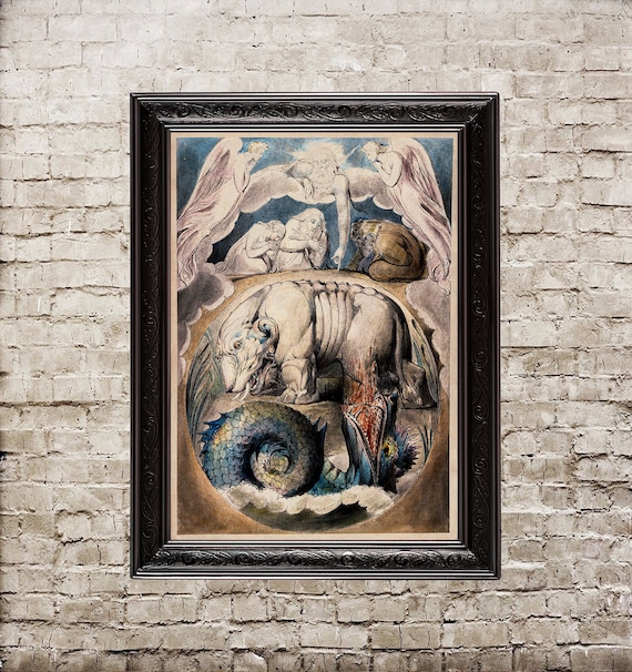 Behemoth Und Leviathan William Blake Buch Der Arbeit Tiere Etsy