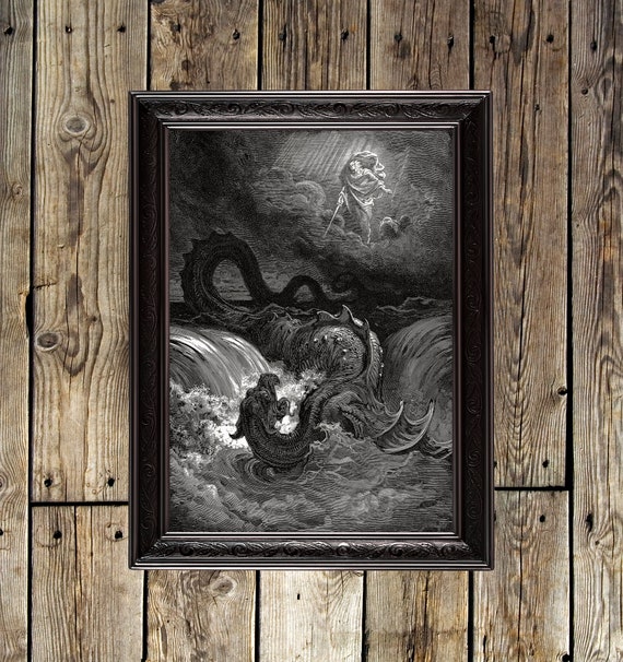 Die Zerstorung Von Leviathan Von Gustave Dore Leviathan Etsy