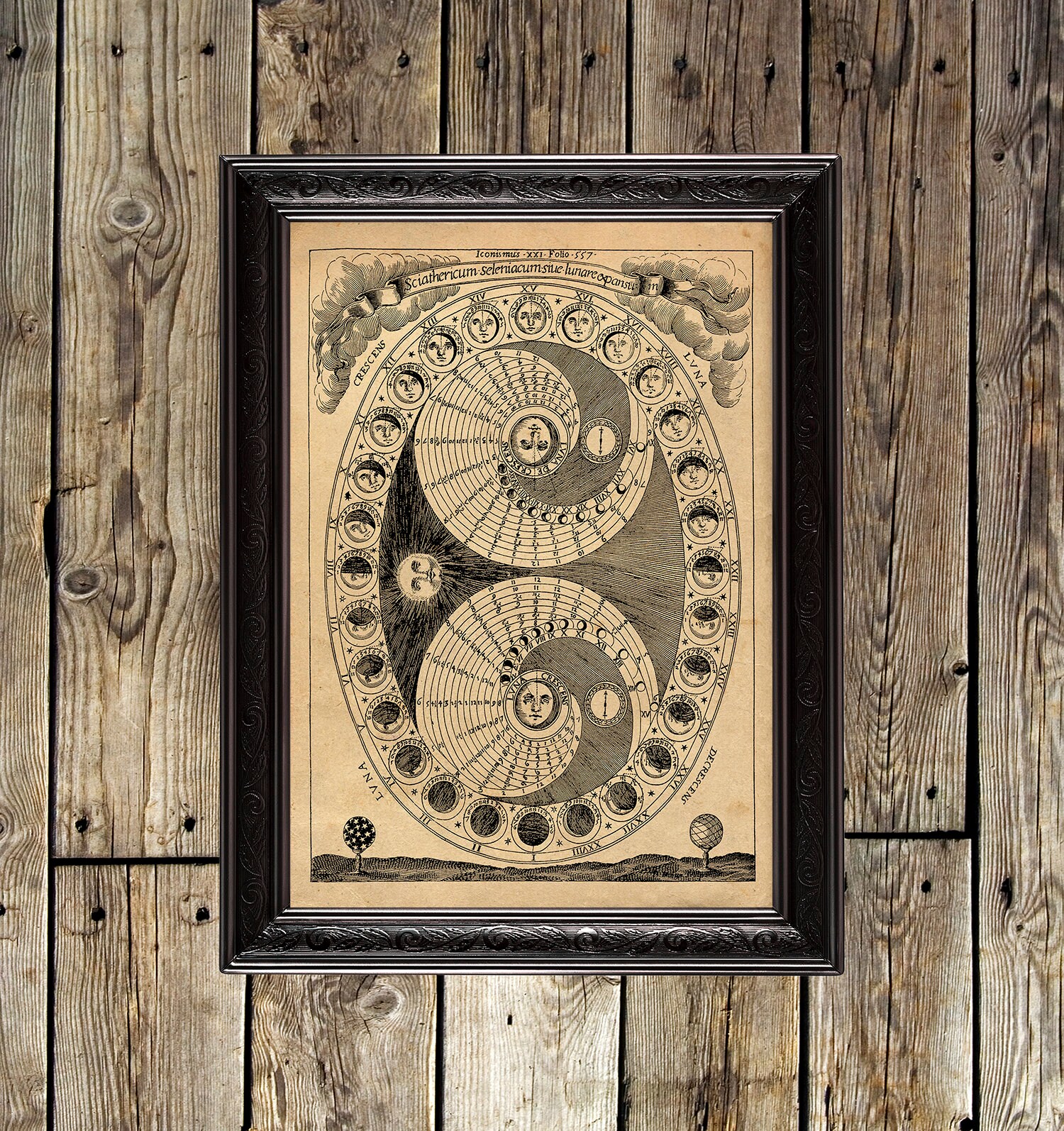 Moon Phases Lunar Moon Art Magic Calendar Astrology Decor Etsy
