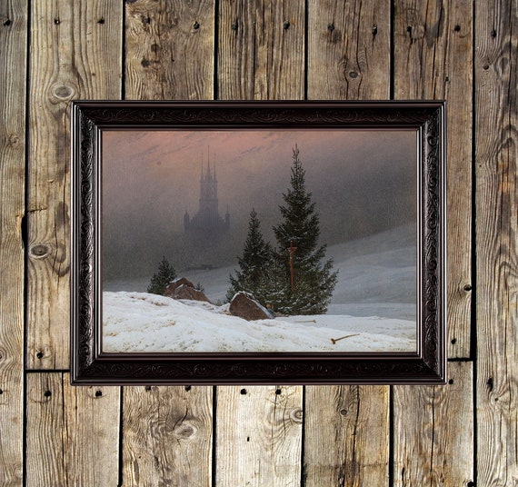Winter Landscape Winter Decor Winter Landscape Dusk Twilight Twilight Art Sunset Poster Landscape Print Caspar David Friedrich 138