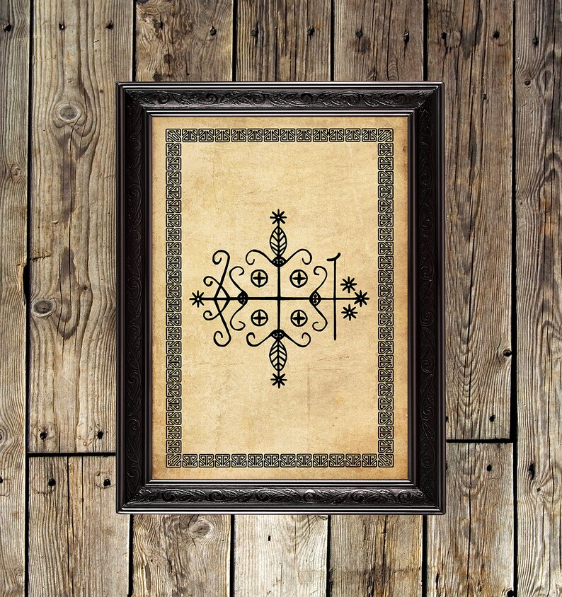 Papa Legba Veve Voodoo Hoodoo Altar Ritual Spirits Eshu Elegua Loa Vodun Vodoun Legba Sigil Talisman Amulet Voodoo Print 181