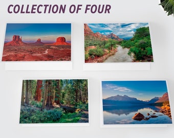 National Park greeting card set – Photo greeting card 4 pack – Blank cards – Nature landscape notecards – National Park souvenir gift