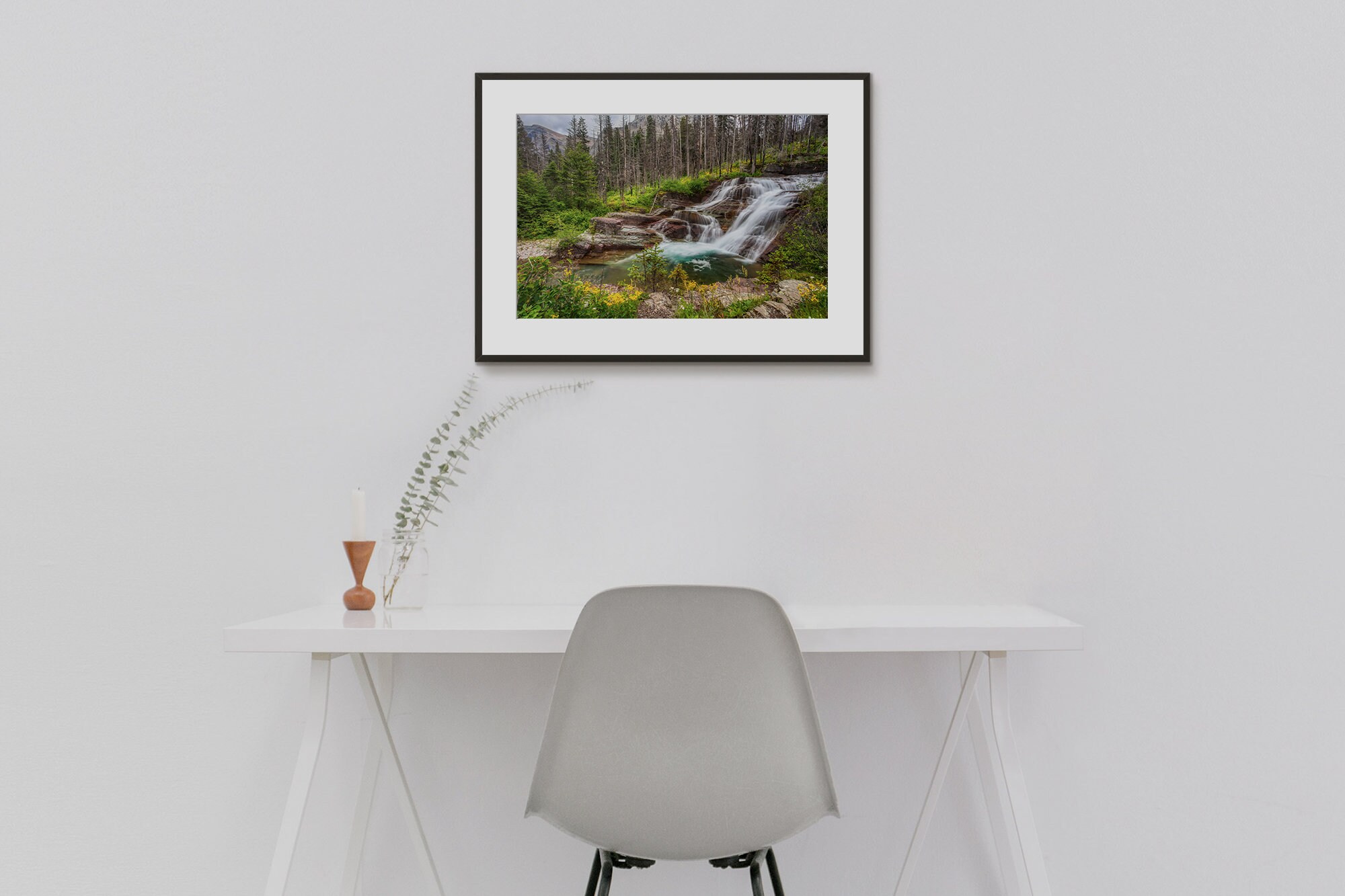 Glacier National Park Waterfall Picture Waterfall Canvas - Etsy