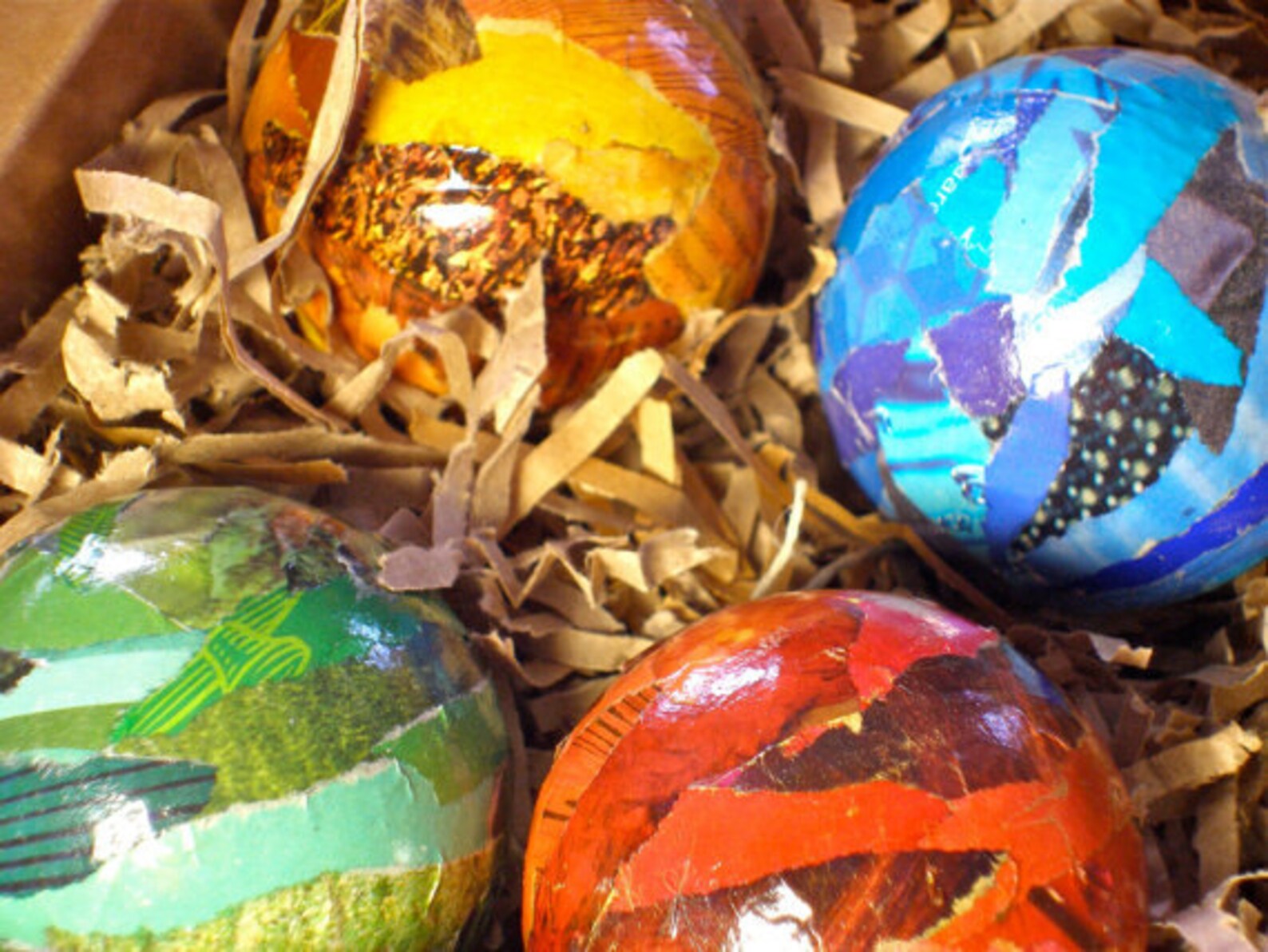 Handmade Paper Mache Christmas Ornaments Multi Colored 2 1/2 - Etsy