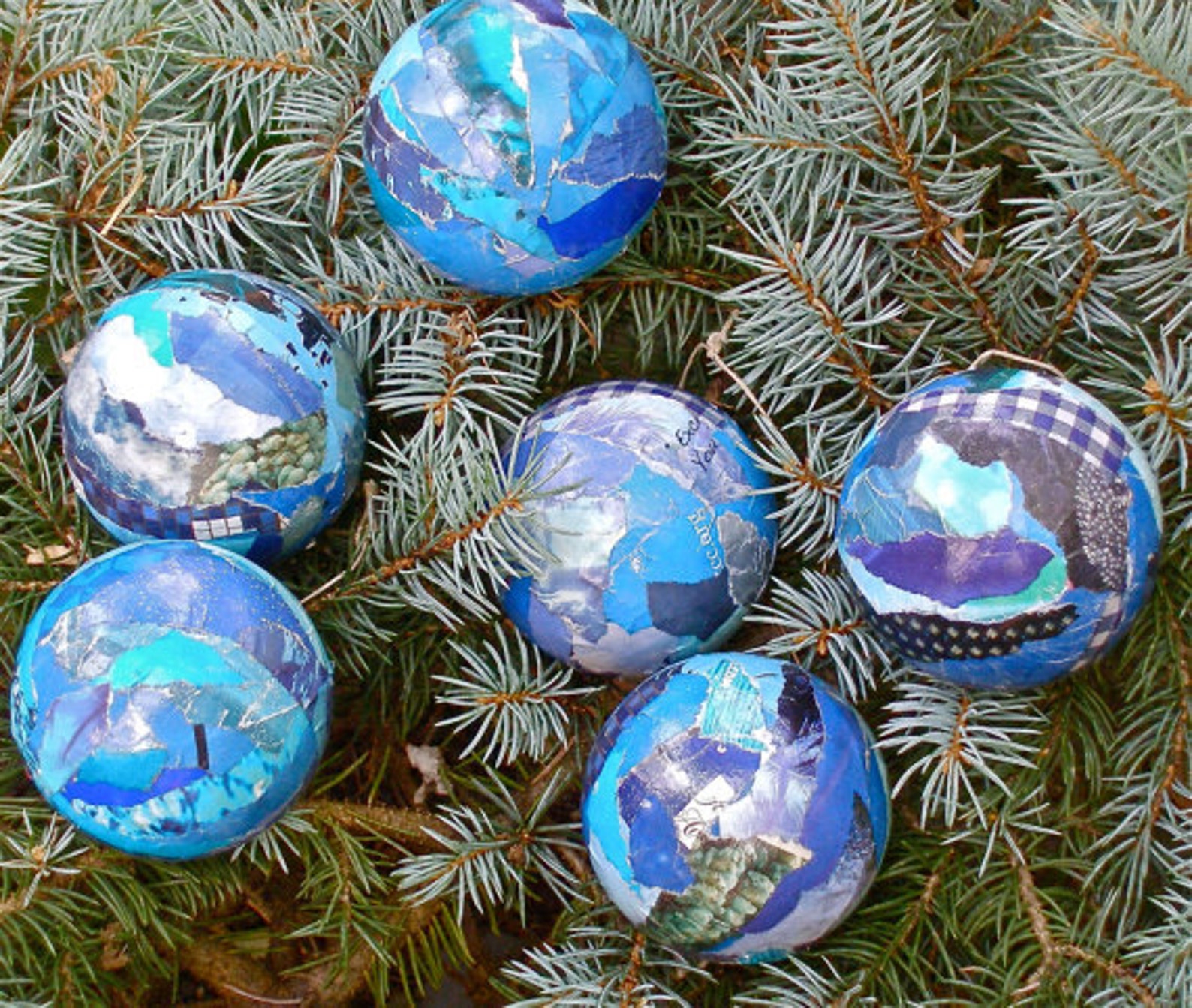 Handmade Paper Mache Christmas Tree Ornament Sapphire Blue - Etsy