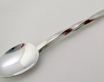 Rare Keswick School of Industrial Arts KSIA Mid-Century Minimalist Solid Sterling Silver Coffee Demitasse Spoon, Scottish Hallmarks 1968