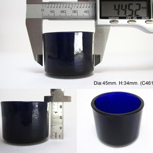1 3/4&quot; to 1 7/8&quot; Diameter. Replacement CIRCULAR/ROUND Bristol Cobalt Blue Glass Liner for Silver Salt/Inkwell/Mustard Pot