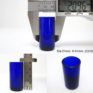 3/4&quot; to 1&quot; Diameter. Replacement CIRCULAR/ROUND Bristol Cobalt Blue Glass Liner for Silver Salt/Inkwell/Mustard Pot