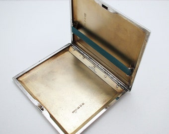 Elegant Asprey & Co Solid Sterling Silver Slide-Action Sliding Cigarette Case, Art Deco.