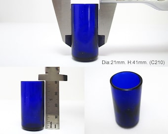 3/4" to 1" Diameter. Replacement CIRCULAR/ROUND Bristol Cobalt Blue Glass Liner for Silver Salt/Inkwell/Mustard Pot
