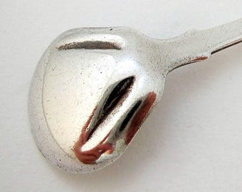 Rare Antique English Georgian Solid Sterling Silver Mustard Pot Salt Condiment Spoon