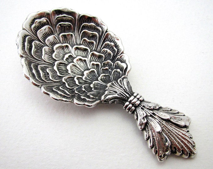 Featured listing image: Rare Italian Vintage Gianmaria Buccellati Solid Sterling Silver Tea Caddy Spoon.
