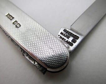 Quality George Ibberson Sterling Silver Stainless Steel Pocket Double Folding Penknife Hallmarked Sheffield 1942