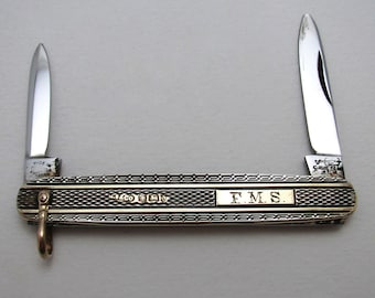 Beautiful George Ibberson 1941 Sheffield Two-tone Sterling Silver & Gilt Vintage Folding Penknife.