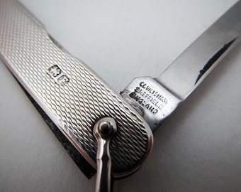 Superb Quality JY Cowlishaw Vintage Sterling Silver Stainless Steel Pocket Double Folding Penknife Hallmarked Sheffield 1948