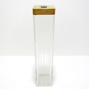 Superb Asprey & Co Art Deco Solid Sterling Silver Gilt Etched Glass Dressing Table Lidded Glass Tall Bottle/Jar