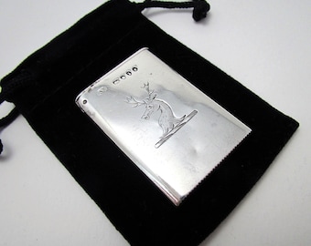 Rare Sampson Mordan 1884 Antique Victorian Sterling Silver Slimline Sprung Flip-Top Match Vesta Case