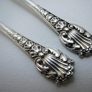Pair of Unusual Victorian Coburg Variant Shell Pattern Antique Sterling Silver Heavy Gauge Tea Spoons.