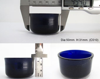 2" to 2 1/16" Diameter. Replacement CIRCULAR/ROUND Bristol Cobalt Blue Glass Liner for Silver Salt/Inkwell/Mustard Pot