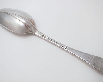 George I Solid Britannia Silver Hanoverian Rattail Pattern Table Spoon, Henry Miller 1718, 82g