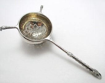 Rare LIBERTY & CO. 1934 Arts and Crafts Solid Sterling Silver Tea Strainer/Infuser.