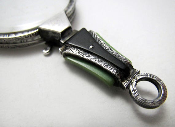 Art Deco Solid Sterling Silver 935 Lorgnette Fold… - image 4