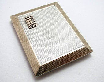 Asprey & Co 1928 Solid Sterling Silver GILT Gold Wash Slide-Action Sliding Matchbox Match Book Cover Case. English Art Deco.