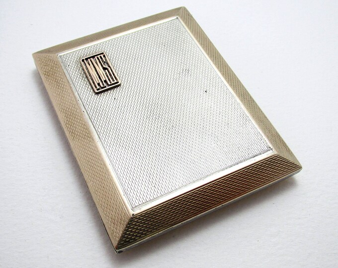 Featured listing image: Asprey & Co 1928 Solid Sterling Silver GILT Gold Wash Slide-Action Sliding Matchbox Match Book Cover Case. English Art Deco.