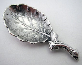 Fine Italian Vintage Gianmaria Buccellati Solid Sterling Silver Tea LEAF Caddy Spoon.