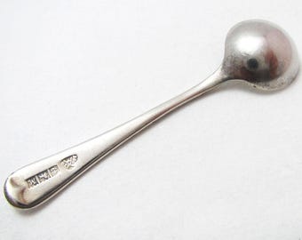 Small Antique Vintage Solid Sterling Silver Salt Mustard Condiment Spoon, Adie Brothers 1961