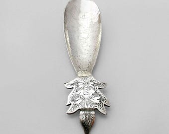 Unusual Carrot Shape Antique Arts & Crafts Heavy Solid Sterling Silver Tea Caddy Spoon 1912.