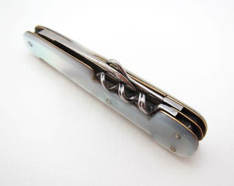 Top Quality Joseph Rodgers Sheffield Antique c1910 Small Miniature Pocket Multi Tool Folding Penknife Mother of Pearl High Carbon Steel