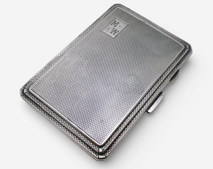 Featured listing image: Art Deco Solid Sterling Silver Small Antique Cigarette Case, Birmingham 1937