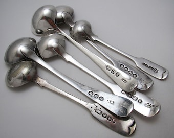 Antique English Georgian Victorian Solid Sterling Silver Master Salt Mustard Pot Condiment Spoon. THE PRICE is for 1 SPOON.