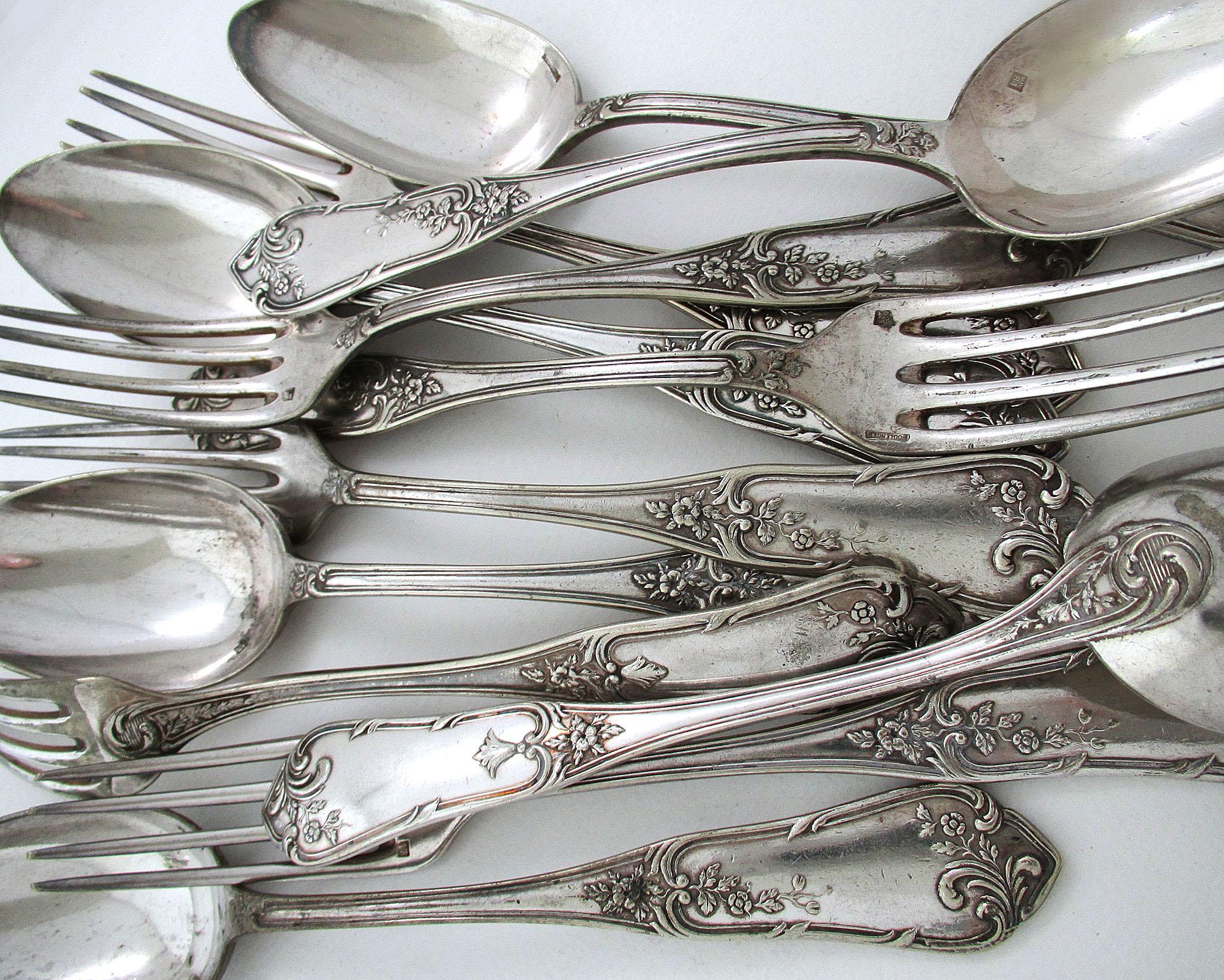 Antique French C1890 Boulenger Blanc 84 Silver Plated Table Dinner