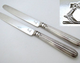 Pair Moses Brent 1810 Georgian George III English Antique Solid Sterling Silver Dessert Cutlery.