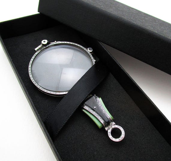 Art Deco Solid Sterling Silver 935 Lorgnette Fold… - image 1