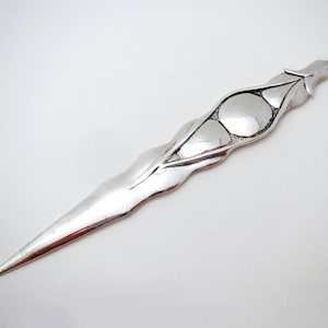 Asprey & Co Vintage Solid Sterling Silver &#39;Pea Pod&#39; Letter Opener 85g