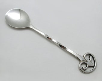 Keswick School of Industrial Arts (KSIA) Arts & Crafts Sterling Silver Tea Coffee Spoon, 1961.