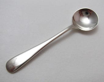 Small Vintage Solid Sterling Silver Salt Mustard Condiment Spoon, Joshua Horton & Son 1977