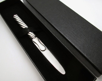 Rare Sampson Mordan Combination Solid Sterling Silver Letter Opener & Bookmark, Victorian 1890