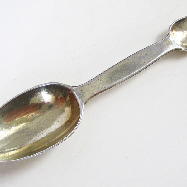 Heavy 31g! Antique English Edwardian 1910 Solid Sterling Silver Double Ended Medicine/Syrup Spoon.